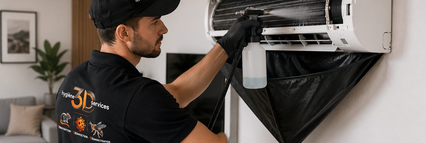 Nettoyage et désinfection d'une climatisation